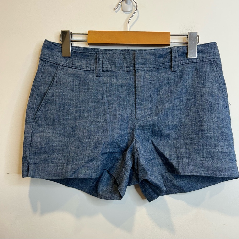 Gap Shorts Womens Blue Chambray City Short Mid Rise Cotton